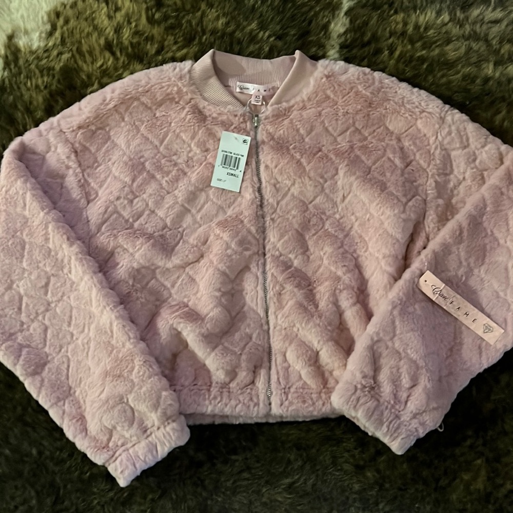 Crave Fame SUPER SOFT cropped pink jacket.